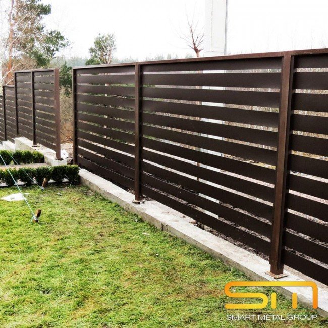 Composite wood fences, openwork fence