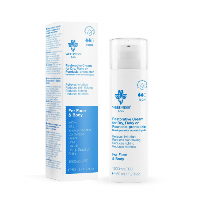 Восстанавливающий CBD Крем при Псориазе и Сухости Кожи (50мл)
