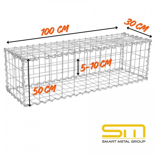 Electrowelded gabion 100x50x30cm f4 50x100mm