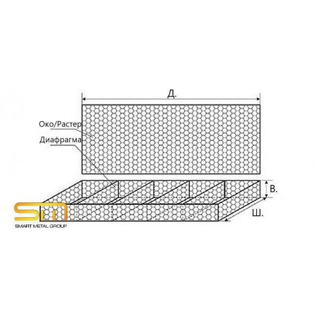 Knitted gabions mattress 400х200х30cm. ф3 80х100mm