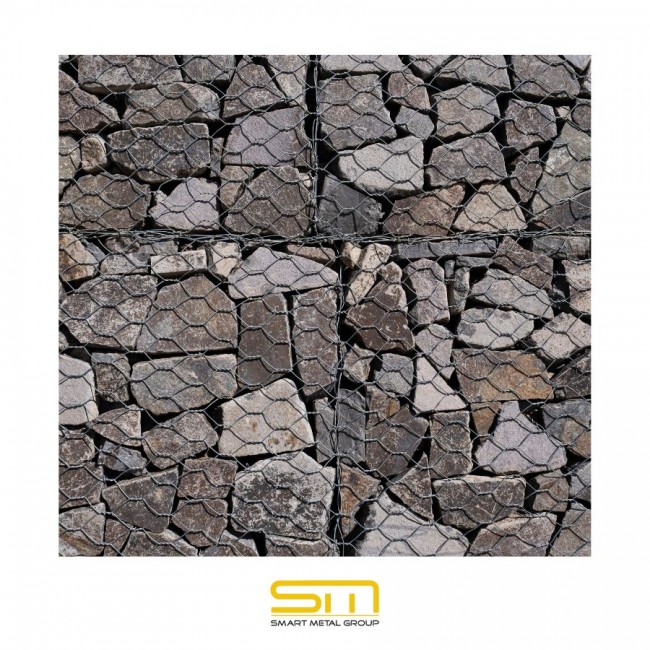 Geflochtener Aluzinc-Gabion 2,0 x 1,0 x 0,5 – φ2,7/80/ZNAL