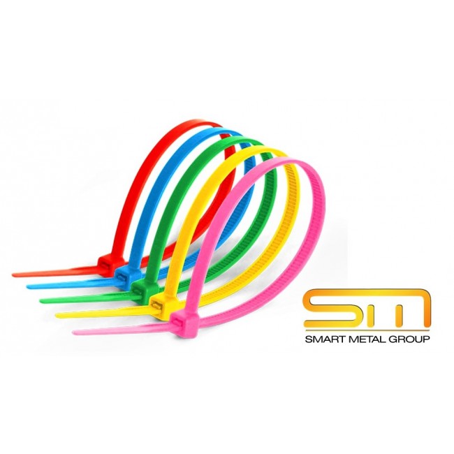 Colored cable ties "Pig tails" 4x200 - 100 pcs.