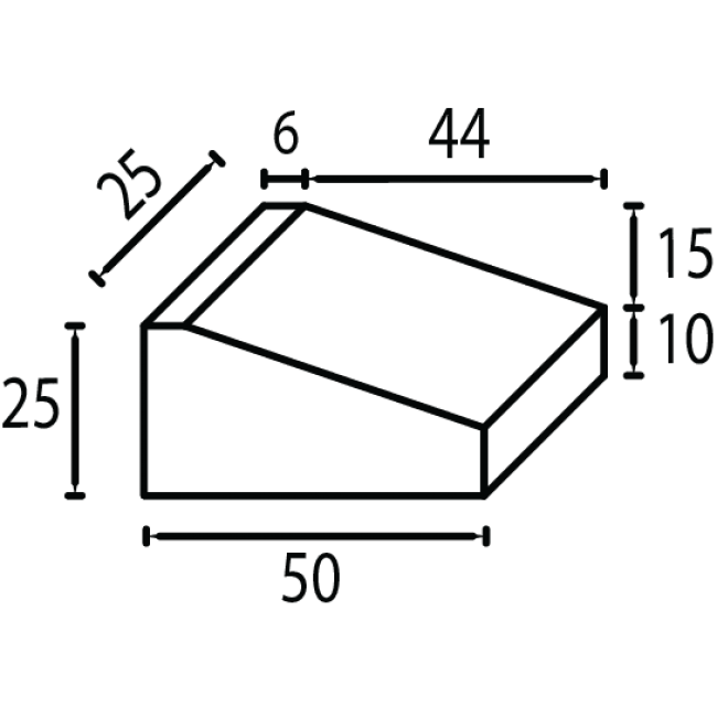 Бордюр Рампа тип Скосен 50х25х25 см