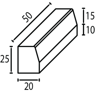 Бордюр тип Скосен 50х20х25 см Бордюр тип Скосен 50х20х25 см