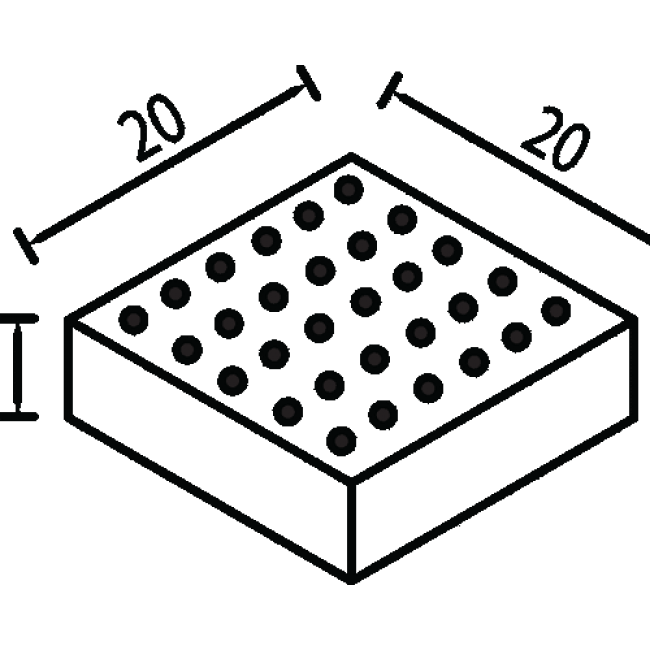 Паве тип Квадрат 20х20х6 см с релеф
