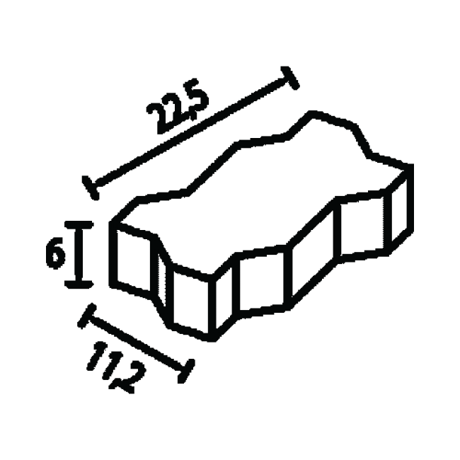 Paving type Wave 22,5х11,2х6 см