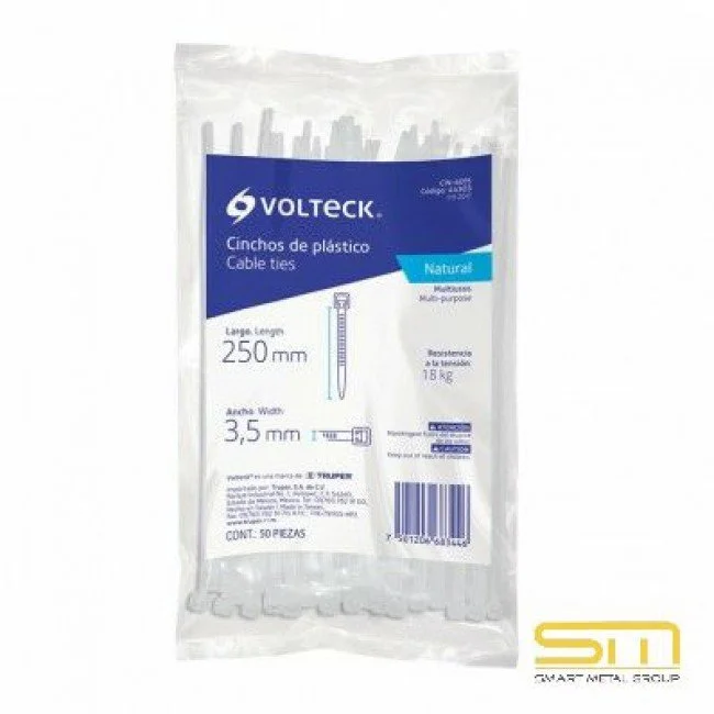 VOLTECH ХОМУТ БЕЛЫЙ ПЛАСТИКОВЫЙ - 3,5 ММ Х 25 СМ - ДО 18 КГ KR0051 VOLTECH ХОМУТ БЕЛЫЙ ПЛАСТИКОВЫЙ - 3,5 ММ Х 25 СМ - ДО 18 КГ KR0051