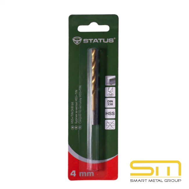 Бургия за метал HSS+TIN, 4 мм Status Бургия за метал HSS+TIN, 4 мм Status