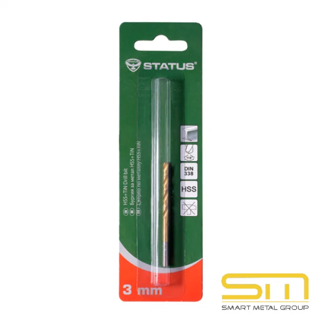 БУРГИЯ ЗА МЕТАЛ HSS+TIN, 3 ММ STATUS