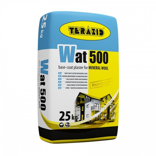 WAT 500 – hydrophobic mixture for bonding and plastering of mineral wool 25kg.