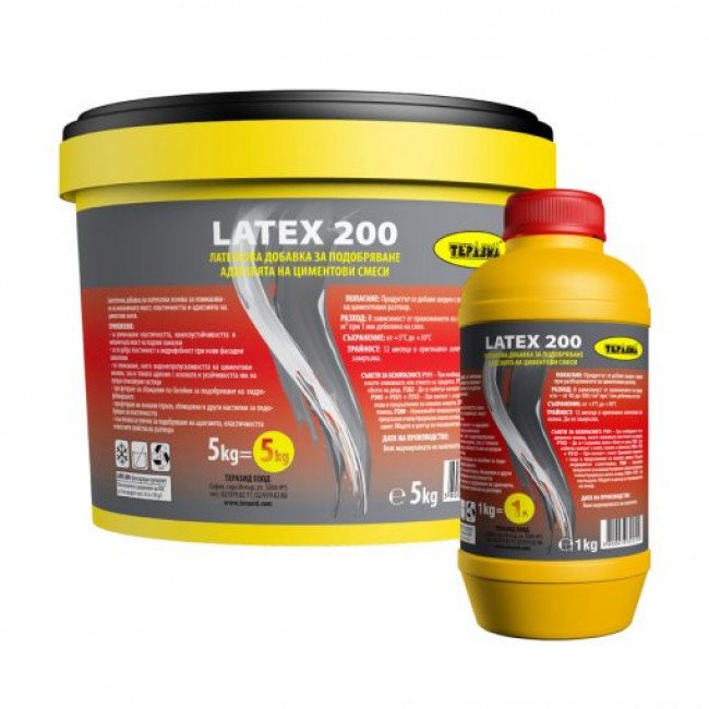 Latex 200 – латексова добавка за подобряване на циментови смеси 1л.