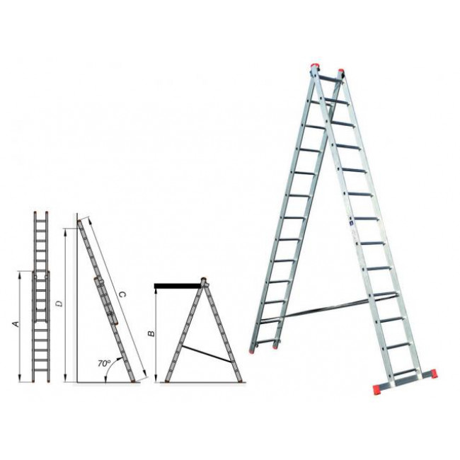 Професионални алуминиеви стълби-двураменни хоби