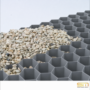 ECCOgravel водопропусклива георешетка от рециклиран HDPE – Сива Double