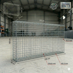 Electrowelded gabion 200x100x50cm Ø3 50x50mm
