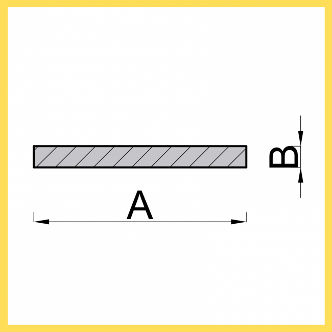 Brass rail 5 x 50 x 3000 mm