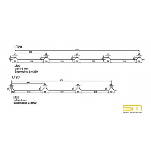 Поцинкована гофрирана ламарина LT 20 4/855/2000 мм