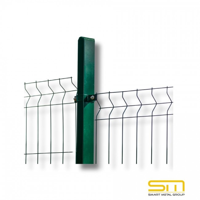 Verzinkte Säule 50x50 H-2,50m mit Stange + Stopfen 