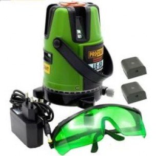 Лазерен линеен нивелир PROCRAFT LE-5D, 5 зелени  лъча, 15 м, 635 nm