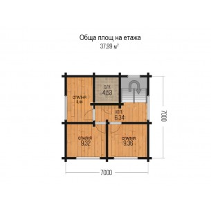 Casă din lemn cu garaj