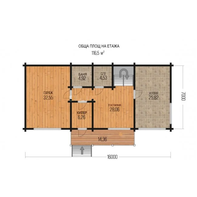 Wooden house with garage Wooden house with garage