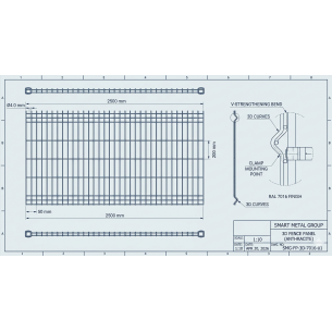 3D Заборная панель RAL 7016 "Антрацит"