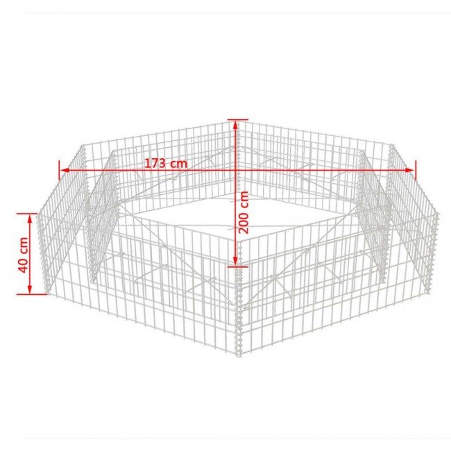 Gabion pot 200x173x40cm. ф4mm.