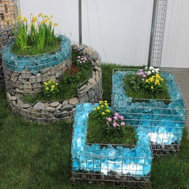 Gabion Flower Garden Spiral L