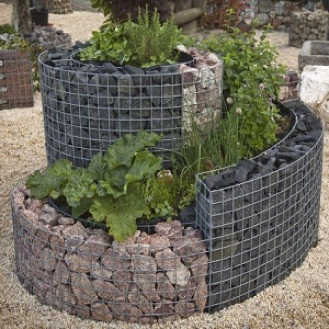 Gabion Flower Garden Spiral L