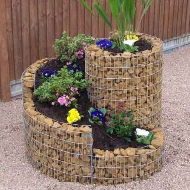 Gabion flower bed snail type