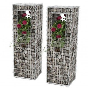 Gabion pole-basket PACKAGE of 2 pieces, 50x50x160cm ø3mm