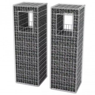 Gabion pole-basket PACKAGE of 2 pieces, 50x50x160cm ø3mm