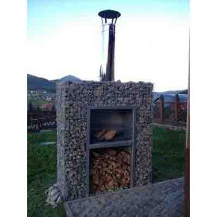 Габион с вградено барбекю - по проект