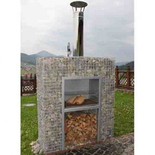 Yerleşik barbekülü Gabion - tasarım gereği Yerleşik barbekülü Gabion - tasarım gereği