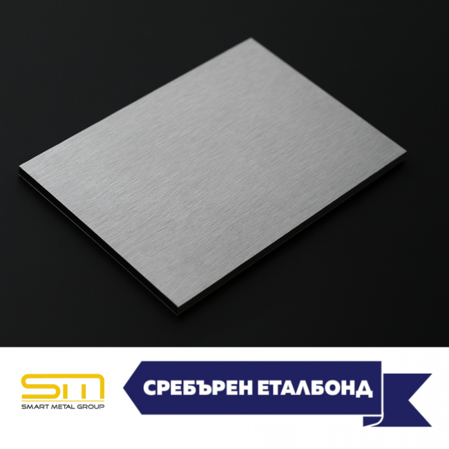 Silber gebürstetes Etalbond 100x100x4 mm