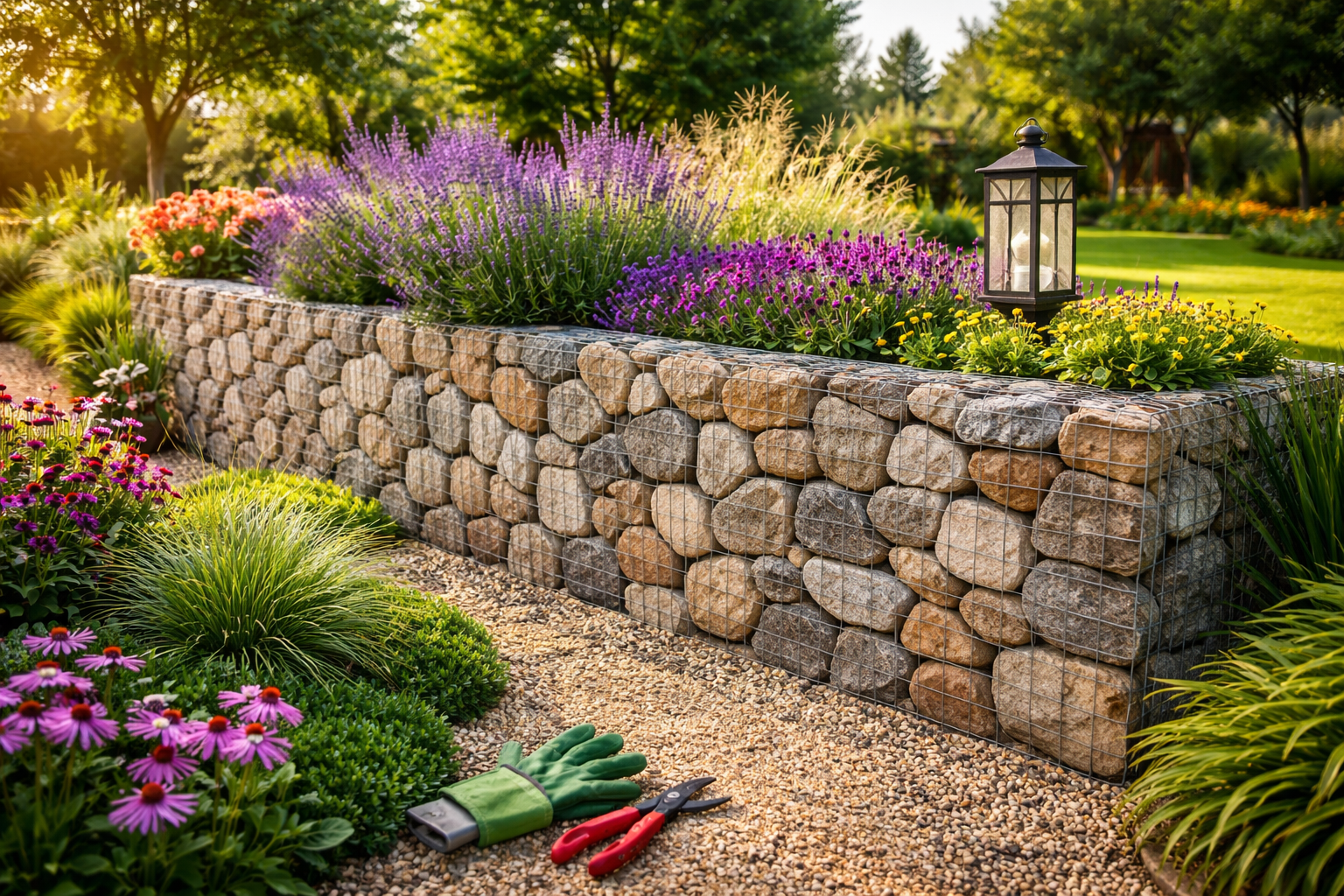 Bahçede gabion