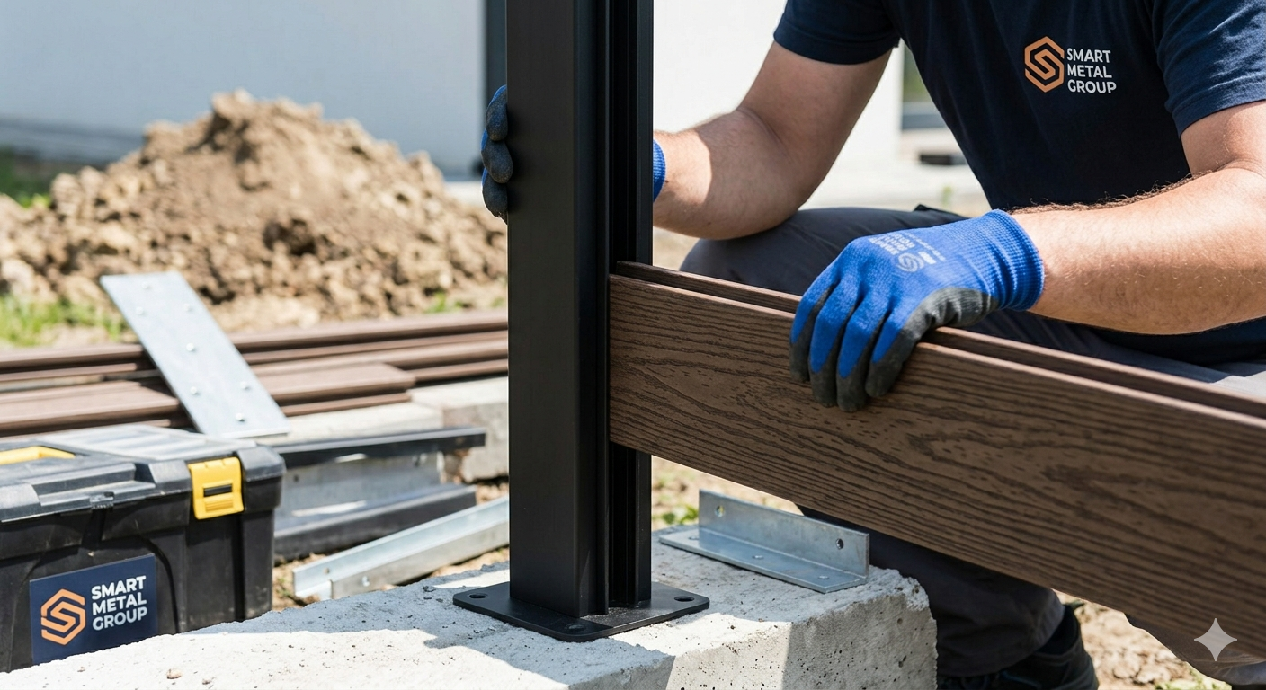 Монтаж на WPC профили